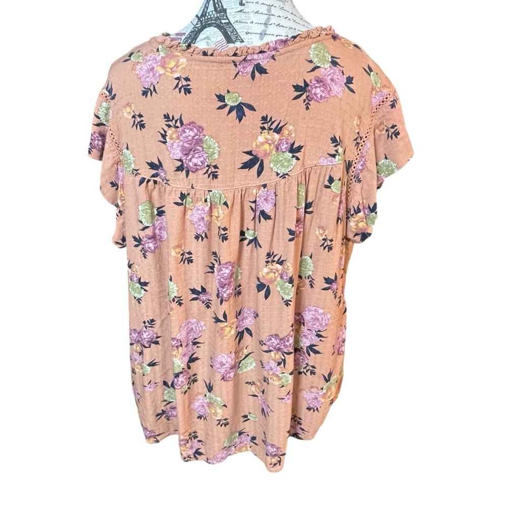 Buffalo David Bitton Floral Blouse - Orange and Pink - Picture 3 of 7